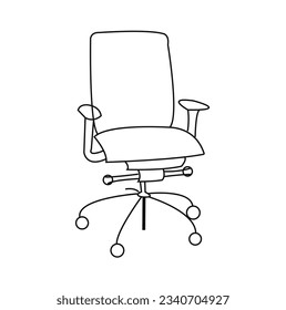 Chair or desk chair in various points of view. Armchair or stool in front, back, side angles. Interior in flat icon design. Vector illustration.