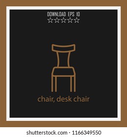 chair, desk chair  vector icon