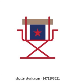Chair, Director, Movies, Star, Television  Flat Color Icon. Vector icon banner Template. Vector Icon Template background