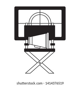 chair director speaker countdown cinema movie vector illustration