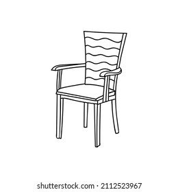 Icono del garabato de la silla en vector. Icono de silla dibujada a mano en vector. Ilustración de la silla del perro en el vector