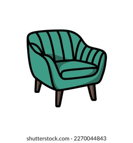 icono del doodle de la silla, ilustración del vector