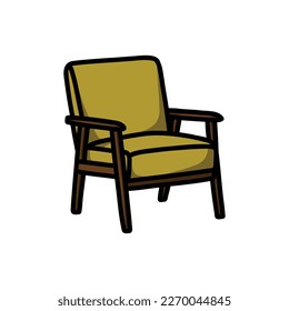 icono del doodle de la silla, ilustración del vector