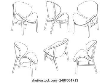 Chair doodle icons collection in vector. Doodle chair illustrations collection in vector. Perfect for Furniture Design, Interior Concepts, and Creative Projects