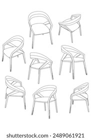 Chair doodle icons collection in vector. Doodle chair illustrations collection in vector. Perfect for Furniture Design, Interior Concepts, and Creative Projects