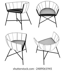 Chair doodle icons collection in vector. Doodle chair illustrations collection in vector. Perfect for Furniture Design, Interior Concepts, and Creative Projects