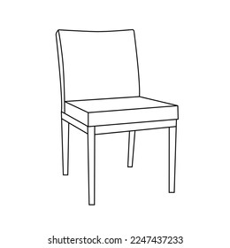 Chair editable vector illustration on white background. chair Line art, clip art, Hand-drawn design elements.