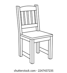 Chair editable vector illustration on white background. chair Line art, clip art, Hand-drawn design elements.