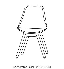 Chair editable vector illustration on white background. chair Line art, clip art.Hand-drawn design elements.
