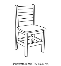 Chair editable vector illustration on white background. chair Line art, clip art, cartoon chair, school chair, Hand-drawn design elements.