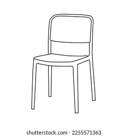 Chair editable vector illustration on white background. chair Line art, clip art, Office Chair, Hand-drawn design elements.