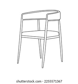 Chair editable vector illustration on white background. chair Line art, clip art, Office Chair, Hand-drawn design elements.