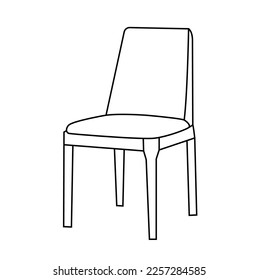 Chair editable vector illustration on white background. chair Line art, clip art, Office Chair,  Hand-drawn design elements.