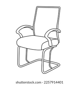 Chair editable vector illustration on white background. chair Line art, clip art, Office Chair,  Hand-drawn design elements.