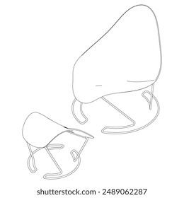 Chair editable vector illustration on white background. chair Line art, clip art, Office Chair, Hand-drawn design elements.
