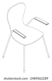 Chair editable vector illustration on white background. chair Line art, clip art, Office Chair, Hand-drawn design elements.