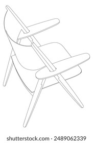 Stuhl editierbare Vektorillustration auf weißem Hintergrund. Stuhl Linie Kunst, Clip Kunst, Bürostuhl, handgezeichnete Design-Elemente.