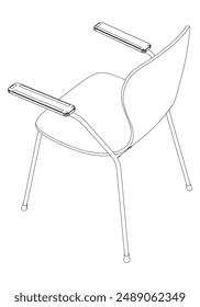 Chair editable vector illustration on white background. chair Line art, clip art, Office Chair, Hand-drawn design elements.