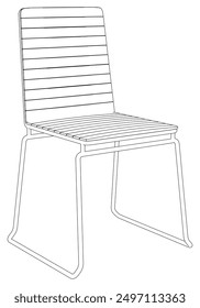 Chair editable vector illustration on white background. chair Line art, clip art, Office Chair, Hand-drawn design elements.