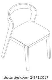 Ilustración vectorial editable de la silla en el fondo blanco. arte de la línea, arte del Clip, silla de la oficina, Elementos de diseño dibujados a mano.