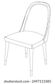 Chair editable vector illustration on white background. chair Line art, clip art, Office Chair, Hand-drawn design elements.