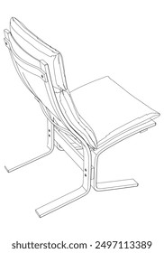 Chair editable vector illustration on white background. chair Line art, clip art, Office Chair, Hand-drawn design elements.