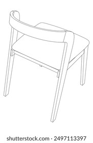 Chair editable vector illustration on white background. chair Line art, clip art, Office Chair, Hand-drawn design elements.