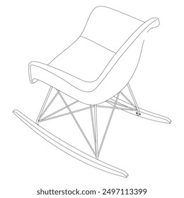 Chair editable vector illustration on white background. chair Line art, clip art, Office Chair, Hand-drawn design elements.