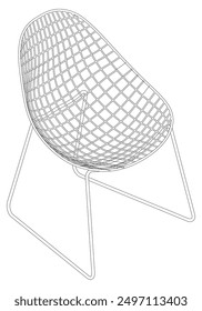 Ilustración vectorial editable de la silla en el fondo blanco. arte de la línea, arte del Clip, silla de la oficina, Elementos de diseño dibujados a mano.