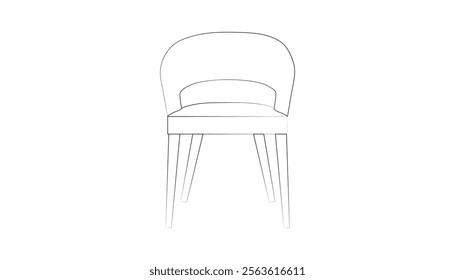 Chair editable vector illustration on white background. chair Line art, clip art, Office Chairs, and Hand-drawn design elements.