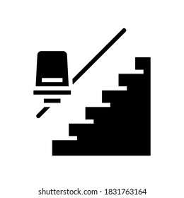 chair elevator glyph icon vector. chair elevator sign. isolated contour symbol black illustration