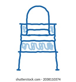 Chair For Feeding sketch icon vector. Hand drawn blue doodle line art Chair For Feeding sign. isolated symbol illustration