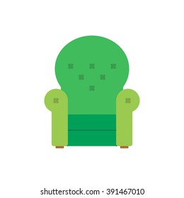 Chair flat icon. Armchair flat icon. Isolated armchair on a white background. Isolated chair on a white background. Elements of interior design