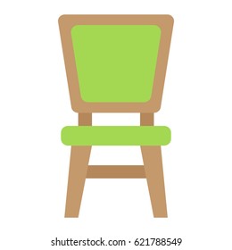 Chair flat icon, Furniture and interior element, vector graphics, a colorful solid pattern on a white background, eps 10.