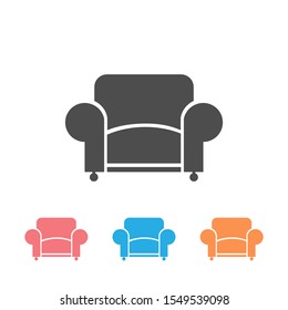 Chair flat icon on white. Vector