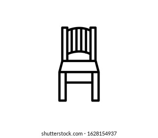 Chair flat icon. Thin line signs for design logo, visit card, etc. Single high-quality outline symbol for web design or mobile app. Chair outline pictogram.