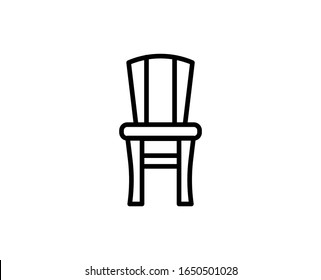 Stuhlflachsymbol. Leuchtende Zeichen für Design-Logo, Visitenkarte usw. Einmaliges, qualitativ hochwertiges Umrisssymbol für Webdesign oder mobile App. Rahmenpiktogramm für den Vorsitz.