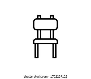 Chair flat icon. Thin line signs for design logo, visit card, etc. Single high-quality outline symbol for web design or mobile app. Chair outline pictogram.