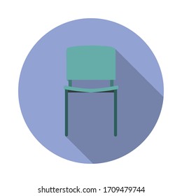 chair flat long shadow icon. Simple color vector of Furniture icons for ui and ux, website or mobile application