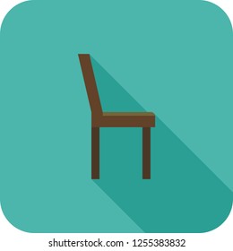 Chair Flat multi color long shadow icon