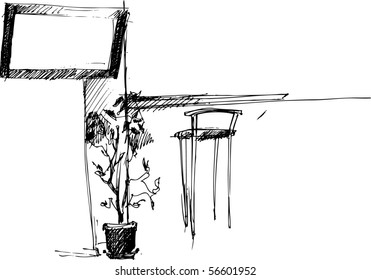  a chair is a flower and mirror