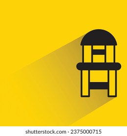 chair front view on yellow background