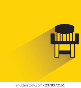 chair front view with shadow on yellow background
