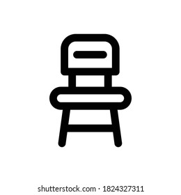 Chair (Furniture) icon outline vector. isolated on white background