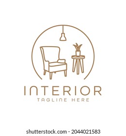 chair furniture interior logo isolated monoline style design