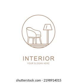 chair furniture interior logo isolated monoline style design