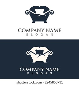 Chair furniture logo image creative design modern vector template