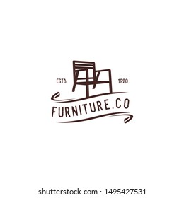 chair furniture vintage logo illustrations