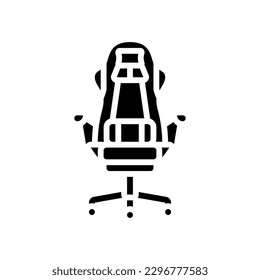 chair gaming pc glyph icon vector. chair gaming pc sign. isolated symbol illustration