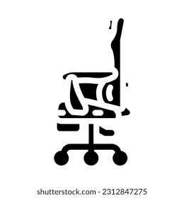 chair gaming pc glyph icon vector. chair gaming pc sign. isolated symbol illustration